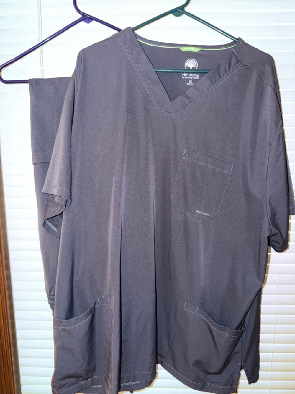 HEALING HANDS Works Charcoal Gray Scrub SET SIZE 2XL NEW WITHOUT TAGS